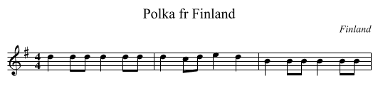 Polka fr Finland - staff notation