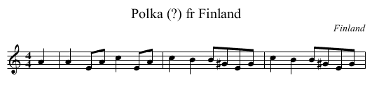 Polka (?) fr Finland - staff notation