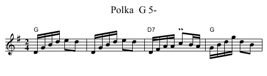 Polka  G 5- - staff notation