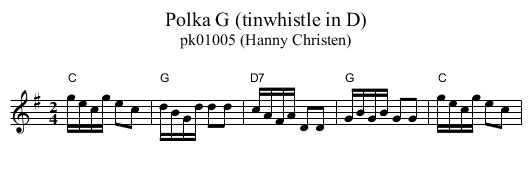 Polka G (tinwhistle in D) - staff notation