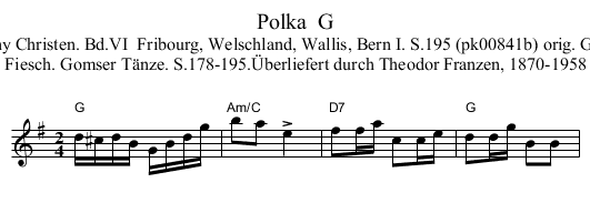 Polka  G - staff notation