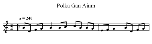 Polka Gan Ainm - staff notation