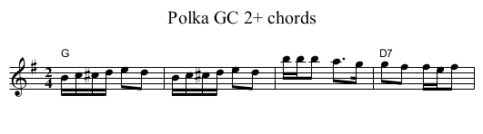 Polka GC 2+ chords - staff notation