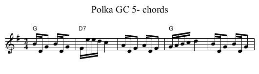 Polka GC 5- chords - staff notation