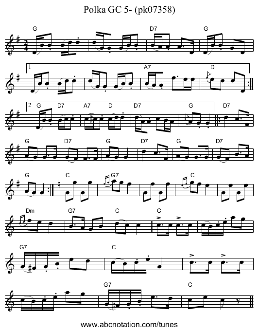 Polka GC 5- (pk07358) - staff notation