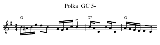 Polka  GC 5- - staff notation