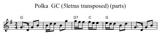 Polka  GC (5letras transposed) (parts) - staff notation