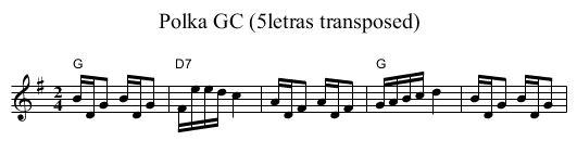 Polka GC (5letras transposed) - staff notation