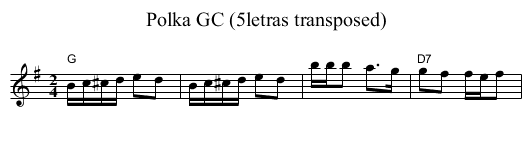 Polka GC (5letras transposed) - staff notation