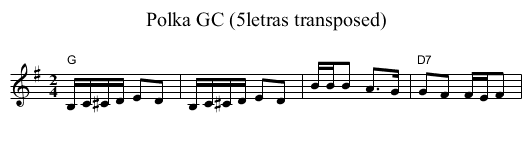 Polka GC (5letras transposed) - staff notation