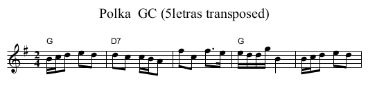 Polka  GC (5letras transposed) - staff notation