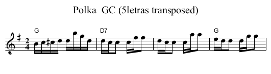 Polka  GC (5letras transposed) - staff notation