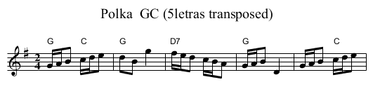 Polka  GC (5letras transposed) - staff notation