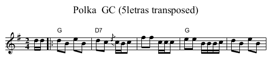 Polka  GC (5letras transposed) - staff notation