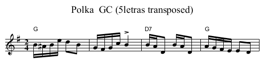 Polka  GC (5letras transposed) - staff notation