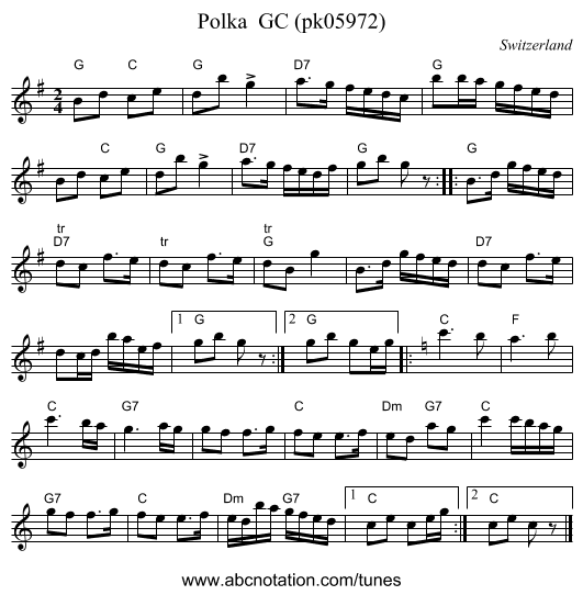 Polka GC (pk05972) - staff notation