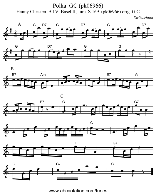 Polka  GC (pk06966) - staff notation