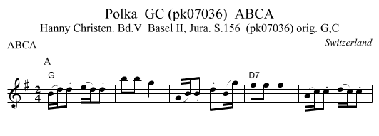 Polka  GC (pk07036)  ABCA - staff notation
