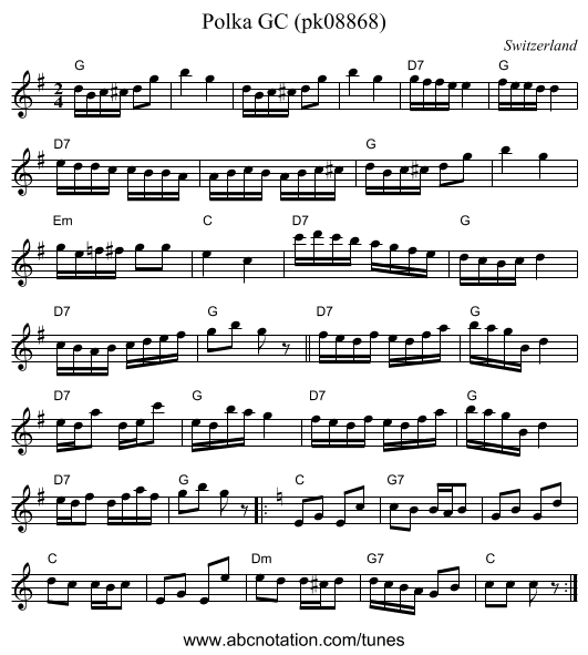 Polka GC (pk08868) - staff notation