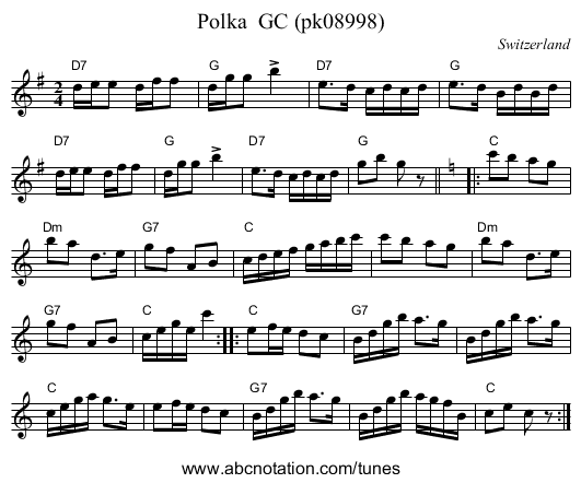 Polka  GC (pk08998) - staff notation