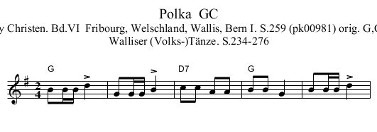 Polka  GC - staff notation