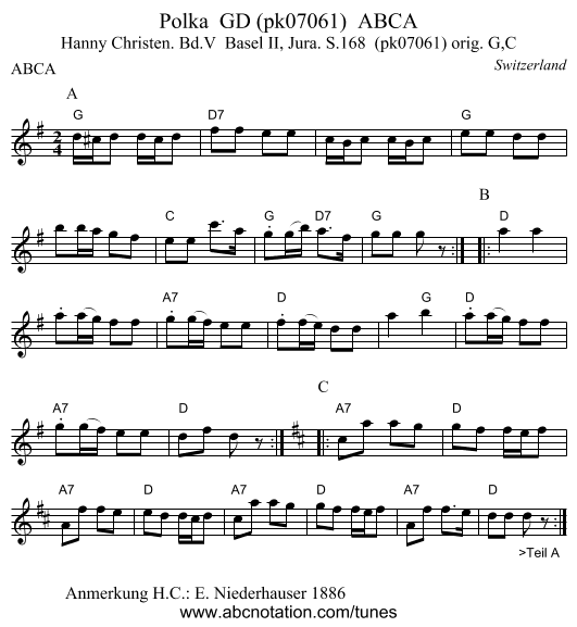 Polka  GD (pk07061)  ABCA - staff notation