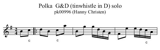 Polka  G&D (tinwhistle in D) solo - staff notation