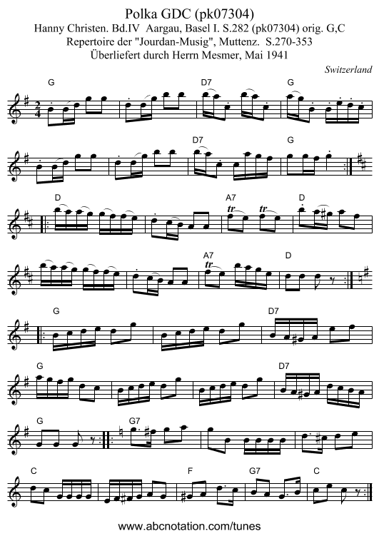 Polka GDC (pk07304) - staff notation