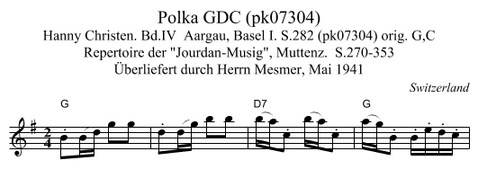 Polka GDC (pk07304) - staff notation