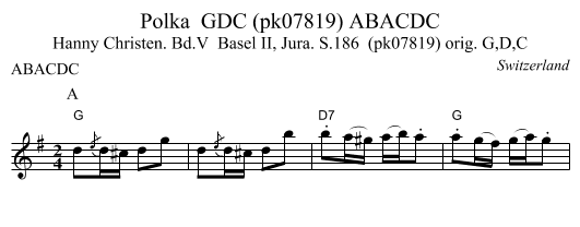 Polka  GDC (pk07819) ABACDC - staff notation