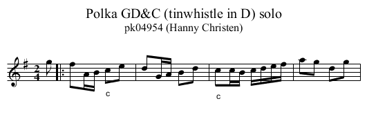 Polka GD&C (tinwhistle in D) solo - staff notation
