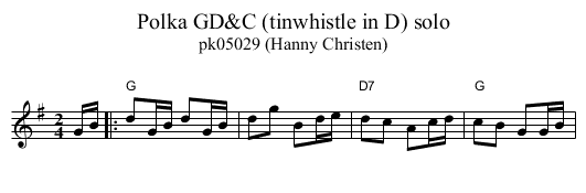 Polka GD&C (tinwhistle in D) solo - staff notation