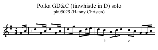 Polka GD&C (tinwhistle in D) solo - staff notation