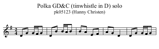 Polka GD&C (tinwhistle in D) solo - staff notation