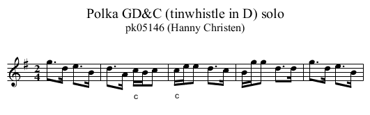 Polka GD&C (tinwhistle in D) solo - staff notation