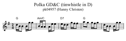 Polka GD&C (tinwhistle in D) - staff notation