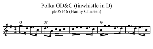 Polka GD&C (tinwhistle in D) - staff notation