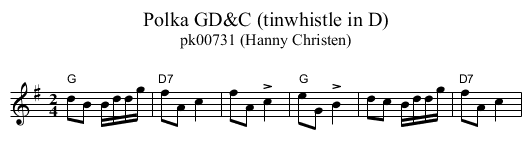 Polka GD&C (tinwhistle in D) - staff notation