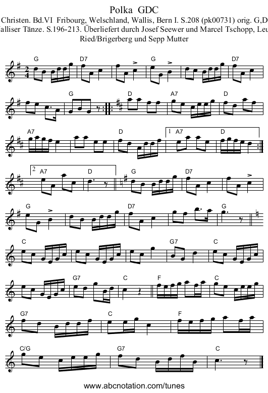 Polka GDC - staff notation