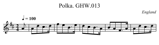 Polka. GHW.013 - staff notation