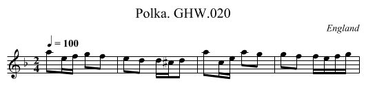Polka. GHW.020 - staff notation