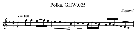 Polka. GHW.025 - staff notation