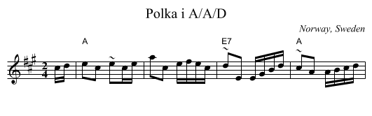 Polka i A/A/D - staff notation