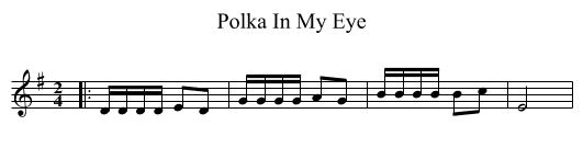 Polka In My Eye - staff notation