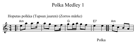 Polka Medley 1 - staff notation