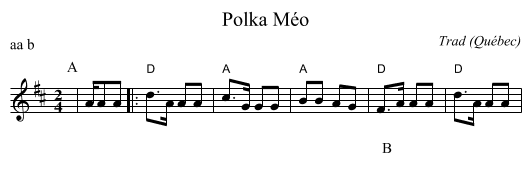 Polka Méo - staff notation