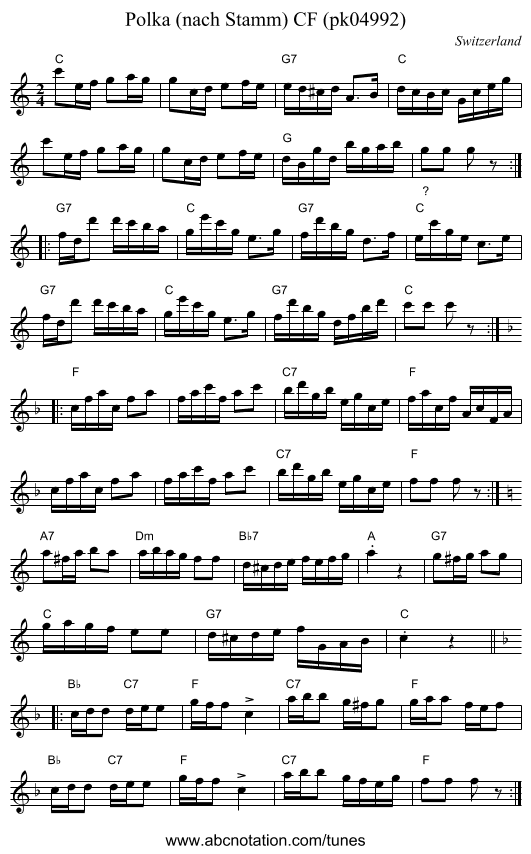 Polka (nach Stamm) CF (pk04992) - staff notation