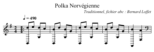 Polka Norvégienne - staff notation