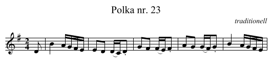 Polka nr. 23 - staff notation