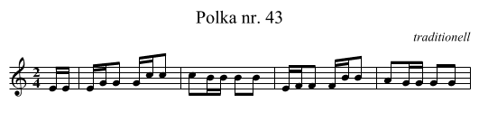 Polka nr. 43 - staff notation